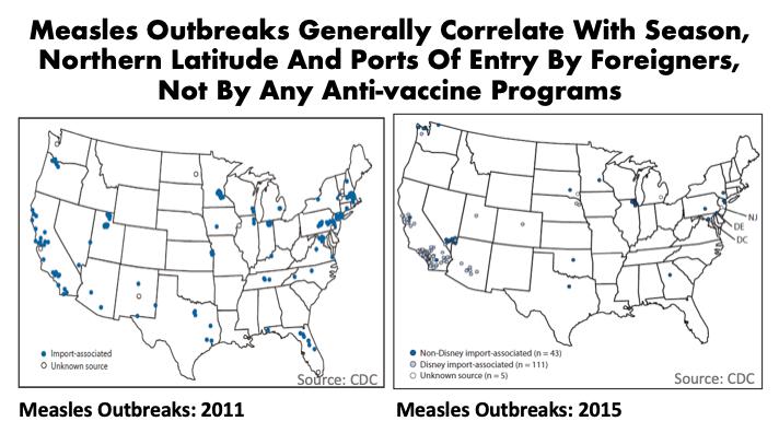 Maps: Measles outbreaks 2011 vs 2015